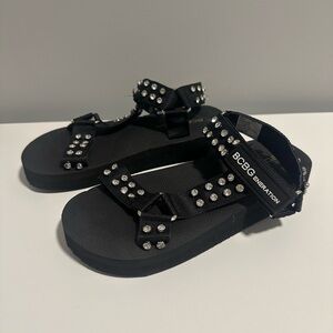 BCBGeneration Kids Black Sandals with Rhinestones